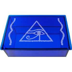  TAROT BOX   CB GLASS EYE OF HORUS ETCHED: Home & Kitchen