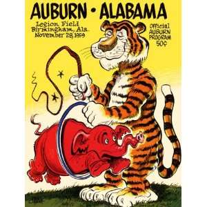  1959 Auburn Tigers vs. Alabama Crimson Tide 22 x 30 Canvas 