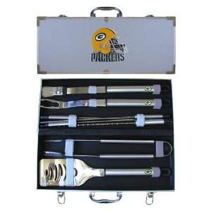 Green Bay Packers BBQ Grill Set & Case 8 Piece:  Sports 