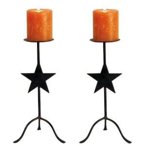  Rustic 3 Legged Single Tabletop Candle Holder, Set of 2 