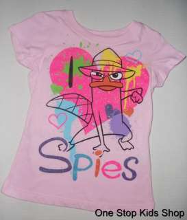 PHINEAS AND FERB Girls 4 5 6 6X 7 8 10 12 14 16 Short Slv SHIRT Top 