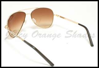 Womens Classic AVIATOR Sunglasses RHINESTONE GOLD/BROWN  