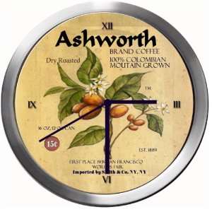  ASHWORTH 14 Inch Coffee Metal Clock Quartz Movement 