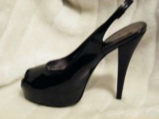 BEBE SHOES sandals HEELS platform peep toe patent Penelope 179927 
