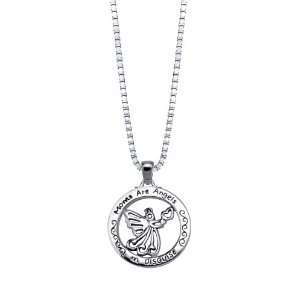   Moms Are Angels In Disguise Reversible Angel Pendant Necklace, 18