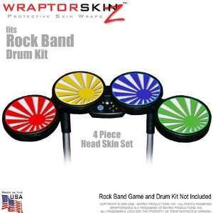  Rising Sun Colors Skin by WraptorSkinz fits Rock Band Drum Set 