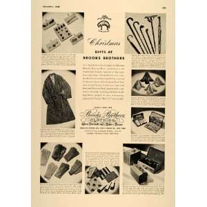  1937 Ad Christmas Brooks Brothers Clothing Cane Gloves 