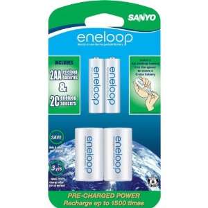  eneloop 2 AA Ni MH Pre Charged Rechargeable Batteries with 