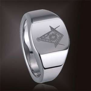 Tungsten Carbide Silver Magnificen Freemason Masonic Ring Sizes 7 to 