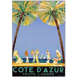  Cote DAzur by Jean Dumergue Framed 18x24 Canvas Art: Home 