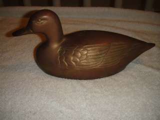 Vintage Brass Duck Or Mallard Heavy With Great Etchings  