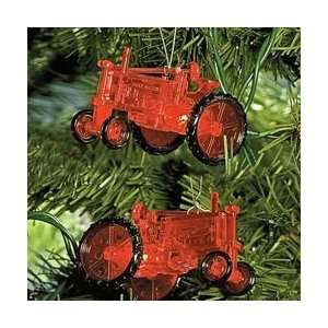   Red Farm Tractor Christmas Lights   Green Wire