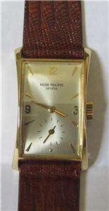   Philippe 18K Gold 18 Jewel Ref. 1593 Hour Glass Case Watch 1950s