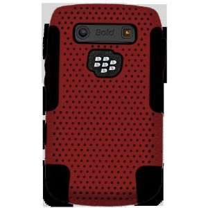  Perforated Combo Case for B Berry 9700 Red Electronics