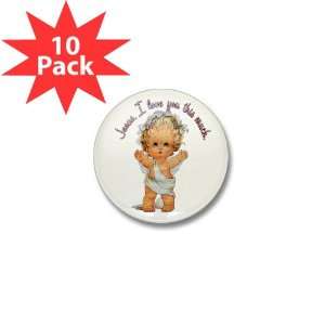   Button (10 Pack) Jesus I Love You This Much Angel 
