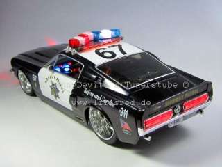Mustang Shelby 1967 GT 500 KR Police 1:18 LED Custom Tuning Light 