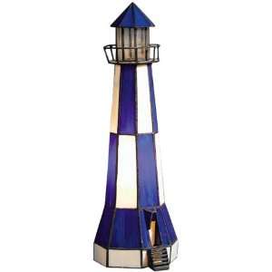    Lighthouse Table Lantern Medium Blue/white