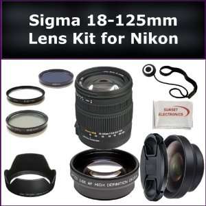 Sigma 18 125mm f/3.8 5.6 DC OS HSM Lens Kit for Nikon D3000, D3100 
