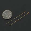 PAIR SOLID 22K GOLD HEAD PINS ~ Length 1.77 inches  
