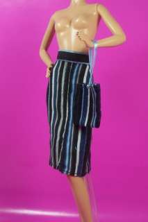 KM Blue Corduroy Skirt Purse for Barbie Model Silkstone  