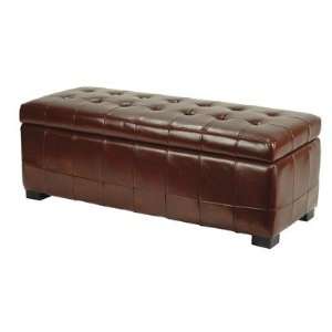   Bench Black with Cordovan Leather   HUD4200E Furniture & Decor