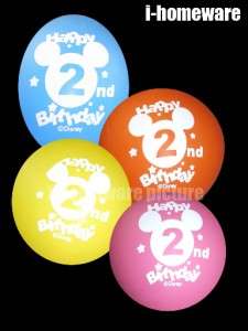 Mickey Mouse Birthday Party 8x Pcs 2 nd Balloons m995  