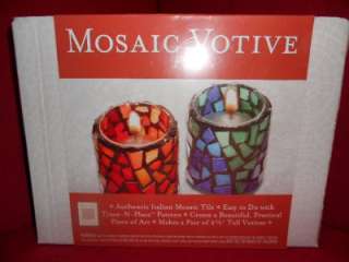 NIB Mosaic Votive Candle Kit w/Authentic Italian Mosaic  