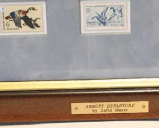 1990 Abrupt Departure David Maass Duck Stamps Framed  