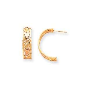   10k Black Hills Gold Scrolled Half Hoop Earrings   JewelryWeb: Jewelry