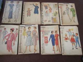 LOT OF 19 VINTAGE 1930S 1940S 1950s SIMPLICITY SEWING PATTERNS 30s 