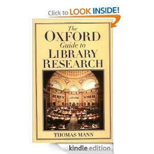 The Oxford Guide to Library Research Thomas Mann  Kindle 