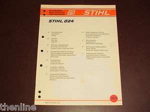 STIHL Chainsaw Spare Parts List Manual Book 024 O24 24  