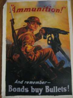 WW1 U.S. War Bond Oil Painting Poster LARGE  