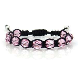   Light Rose Swarovski Elements® Crystal Braided Bracelet Jewelry