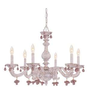   ROSE Abbie Chandelier in Antique White Crystal Rose
