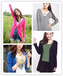 Pick Color Women Lady Knitting Cardigan Sweaters Long Sleeve  