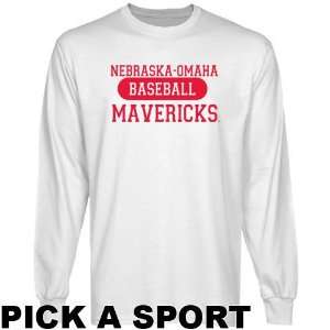   Omaha Mavericks White Custom Sport Long Sleeve T shirt   (Large