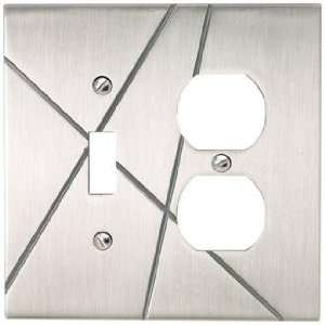    Modernist Brushed Nickel Combo Outlet Wall Plate