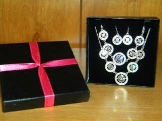 Avon Rose Necklace, Earring & Bracelet 3 Piece Set  