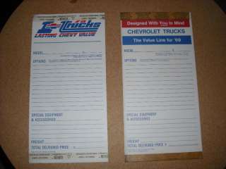 1969&1975 CHEVY TRUCK WINDOW STICKERS NEVER USED!!!!!  