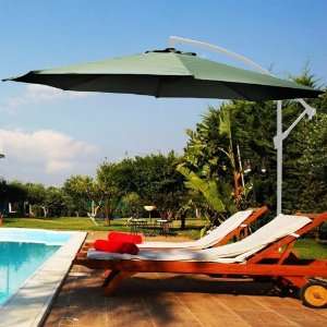    10 Green Crank Lift Cantilever Umbrella Patio, Lawn & Garden