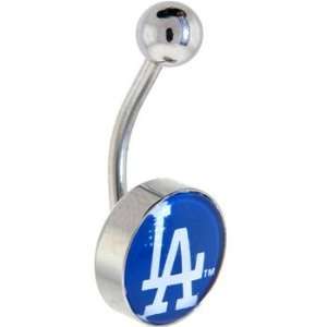   League Baseball Logo CURVED Belly Ring   Los Angeles Dodgers: Jewelry