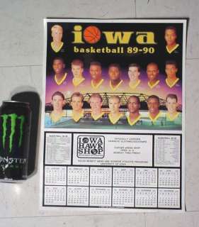 Old University Of Iowa Hawk Shop Hawkeyes Basketball Poster Schedule 