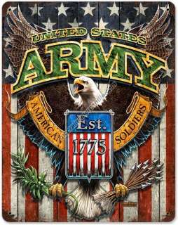 US ARMY flag military Vintage Tin Sign  