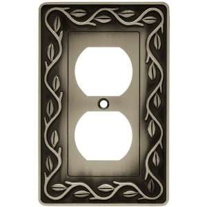   Vine Single Duplex Wall Plate, Brushed Satin Pewter: Home Improvement