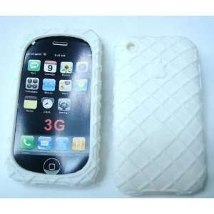 white textured Silicone Case Skin Cover for iPhone 3g