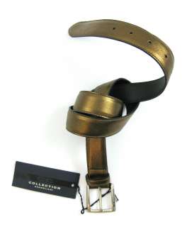 New CORNELIANI Trend Italy Gold Leather Belt 37 38   NWT $185  