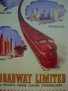 1953 Pennsylvania Railroad Broadway Limited Poster  