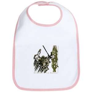  Baby Bib Petal Pink Army US Military Defenders Of Our 