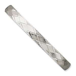  Sterling Silver 8mm Diamond cut Slip on Bangle Bracelet 